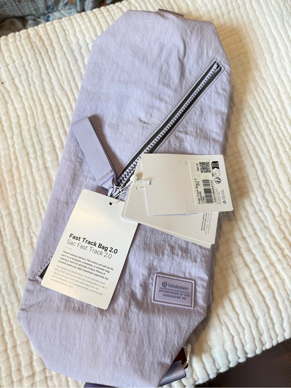 Lululemon Fast Track Bag 2.0 9L - Lavender Frost NWT
